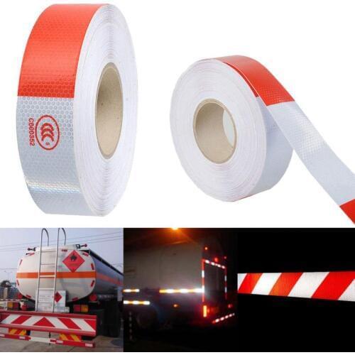 5cm*45M Reflective Tape Roll White Red Safety Tape Trailer Conspicuity Dot Warming Tapes Reflective for Vehicle Car Accessories