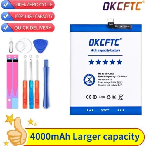 OKCFTC Top Brand 100% New 4000mAh BA882 Battery for Meizu 16TM 16TH in stock