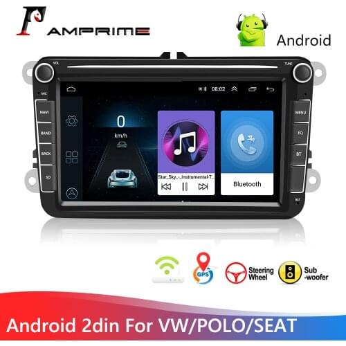 AMPrime Android 8.1 Car Radio 2 Din Car Stereo Radio 8'' Car Multimedia player WiFi MP5 FM Radio Autoradio Stereo GPS For VW