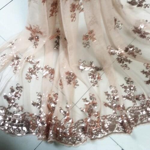 Black big red champagne gold silver mesh embroidered lace sequin clothing cheongsam show sequin fabric