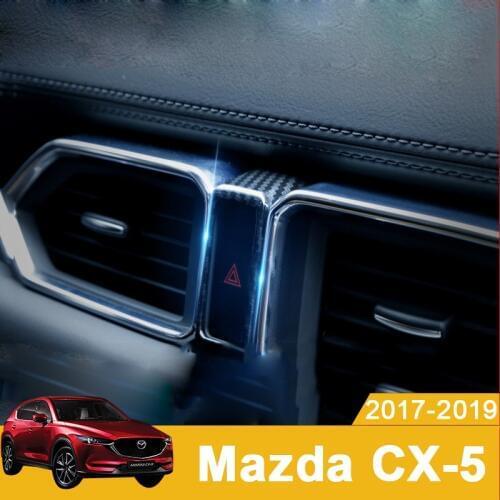 For MAZDA CX-5 CX5 CX 5 2017 2018 2019 Car Dashboard Double Flash Warning Light Lamp Switch Frame Cover Sticker Trim Accessories