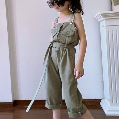 Girls' Jeans Cool Personality Denim Jumpsuit Bib 2021 Spring Summer Clothes New European American Fashion ChildrenS Clothing