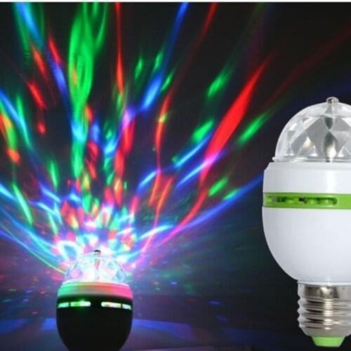 E27 3W Auto Rotating RGB LED Bulb Stage DJ Light Disco Party Lamp Home Decoration Led Party Neon Party