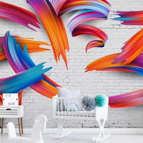3D Personality Abstract Colorful Geometric Line Photo Painting Custom Mural Wallpaper Living Room Bedroom Art Home Decor Design