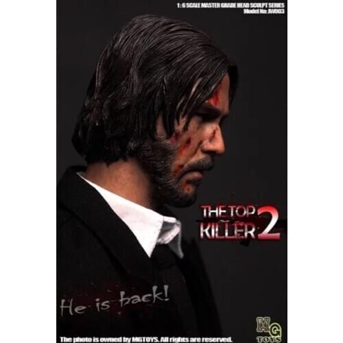 Collectible In Stock 1/6 The Killer John Wick Head Sculpt Keanu Reeves Model for 12" Figure Body