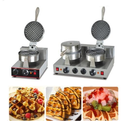 Commercial waffle machine stainless steel double or single heads non-stick waffle baking machine