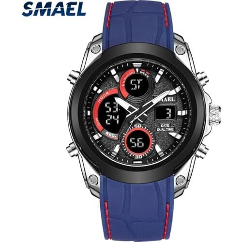 SMAEL Brand Outdoor Sport Watch Men LED Analog Quartz Wristwatch Fashion Silicone Waterproof Army Military Watches Male Clock