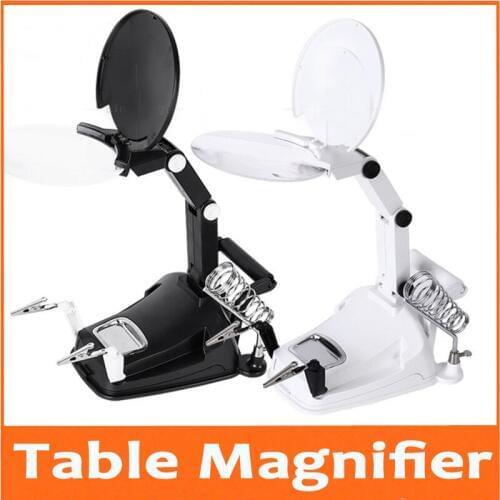 3X 4.5X LED Lights Table Lamp Illuminated Desk-top Cell Phone Circuit Board Repair Magnifier Magnifying Glass