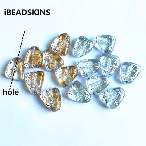 New arrival! 23x20mm 150pcs/lot clear with gold/silver wire drawing effectstone-shape Acrylic beads (Design as shown)