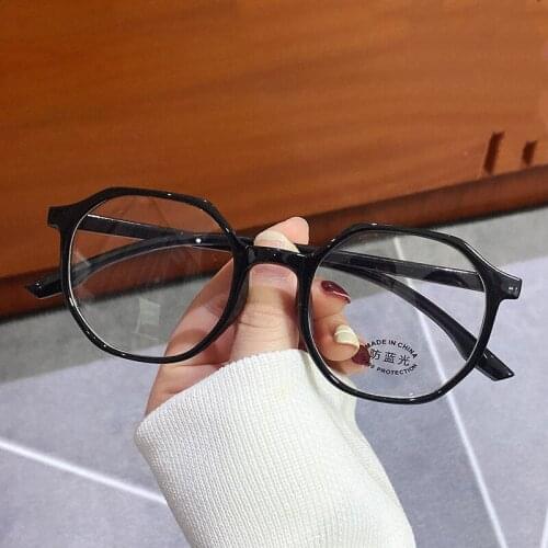 Retro transparent computer glasses frame woman eyeglasses anti-blue light fashion polygonal glasses man Spectacle Eyeglasses