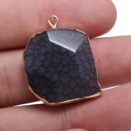 Natural Stone Pendant Irregular Section Black Agates Pendant For Jewelry Making Charms DIY Necklace Bracelet Anklet Accessory