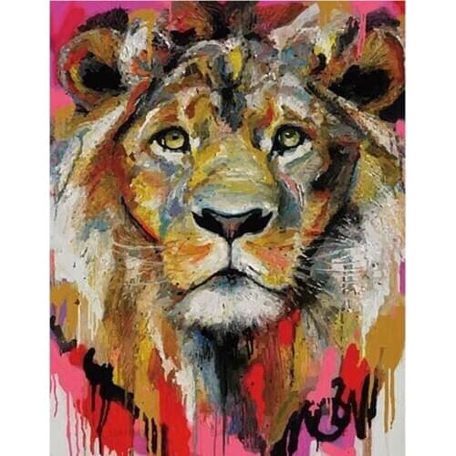 Full Square /Round Drill 5D DIY Diamond Painting animal "Colored lion"3D Embroidery Cross Stitch Diamond Mosaic Home Decor TY484