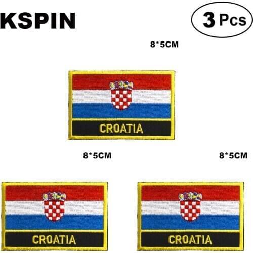 Croatia Rectangular Shape Flag patches embroidered flag patches national flag patches for clothing DIY Decoration