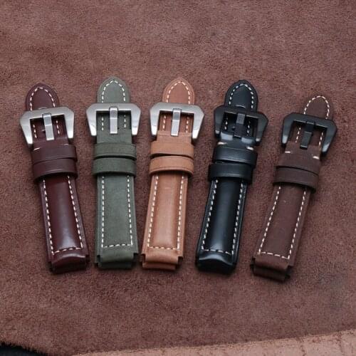 Genuine leather watch band for Garmin Forerunner235 220 630 735xt 22*15mm convex lug strap