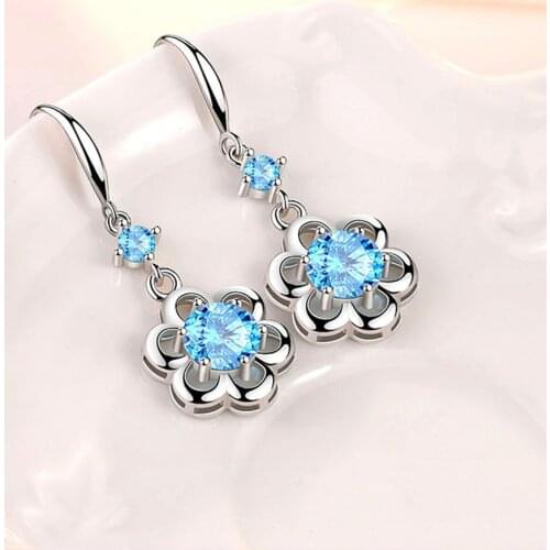 Flower Eearrings For Women Zircon Ears Jewelry Fashion Body Accessories Female Earings