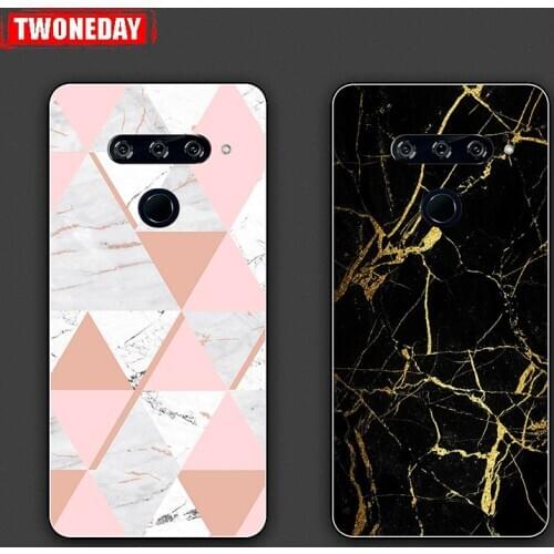 Silicone Check Marble Back Cover for LG Stylo 6 5 4 X Power 3 2 Cases Phone Case Cover For LG V40 V30 V20 V60 V50 ThinQ 5G Plus