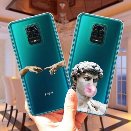 Cover For Xiaomi Redmi 9 Note 9 Pro Max Note 9S 10X Poco M2 Pro Mona Lisa Moskado Sculpture David Abstract Art Silicone Case