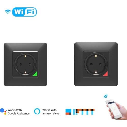 16A Tuya Smart Wall Socket 110-240V EU Standard Wifi Wireless Smart Plug Remote Voice Timing Control Work With Alexa Google Home