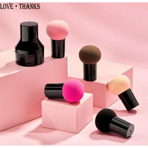 Makeup puff cute mushroom-shaped head with storage box makeup foundation sponge smooth wet and dry beauty tools