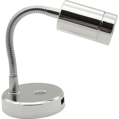 12V/24V LED Reading light 3300K RV Boat Bedside Lamp Touch Control 360° Rotatable Head Flexible Hose for Reading Working Camping