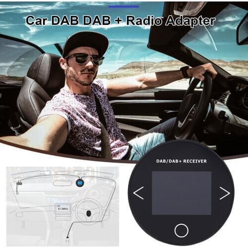 Universal Car DAB DAB+ Radio Adapter LCD Display AUX-OUT Bluetooth FM Transmitter Steering Wheel Remote Control Music Receiver