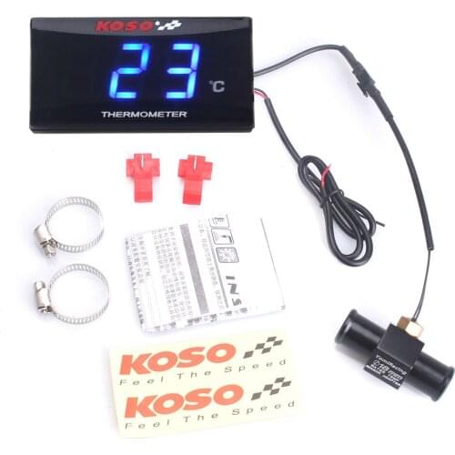 Universal Motorcycle Thermometer Instruments Water Temp Temperature Digital Display Meter Gauge Sensor Adapter For KOSO