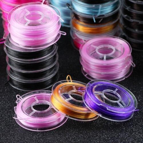 YHBZRET 0.8mm Colorful Stretch Flat Crystal Elastic Beading Rope Cord Thread String For DIY Bracelets Jewelry Making Findings