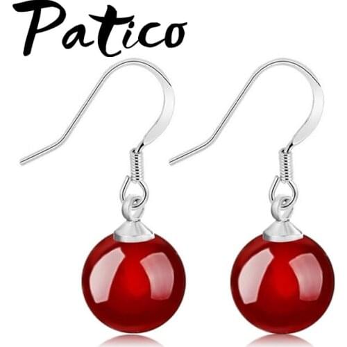 Pendientes Mujer Moda Boucle Foreille Femme 925 Sterling Silver Crystal Dangle Earrings For Women Girls Party Jewelry