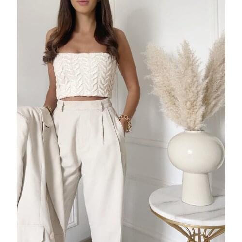 Womens spring and summer new tight-fitting stretch knit short high-waist slim-fit solid color inner strapless tube top