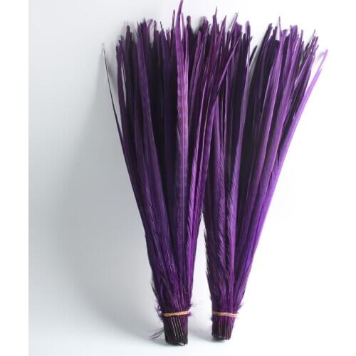 100pcs / lot Purple Natural Pheasant Tail Feathers 22-24inch 55-60CM Party Show Wedding Feather Diy Decoration Plume