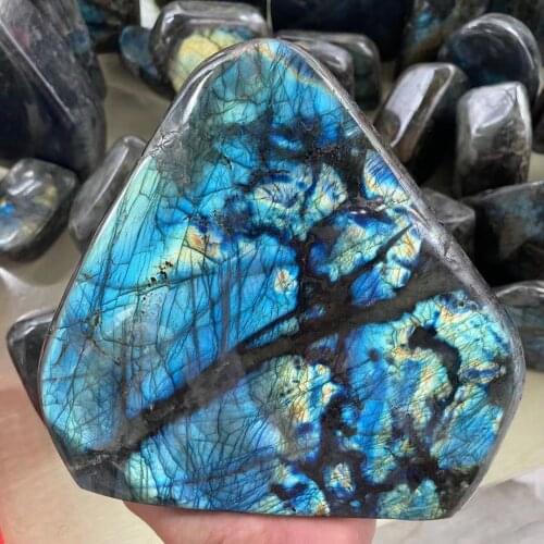 300-2.8kg Natural Crystal Moonstone Raw Gemstone Ornament Polished Quartz Labradorite Handicraft Decorating Stone Healing