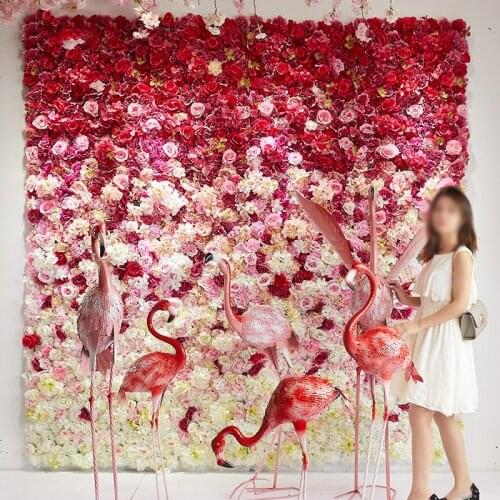40*60cm Silk Rose Hydrangea Flower Home Decor Champagne Artificial Flower Wedding Decoration Flower Wall Wedding Backdrop