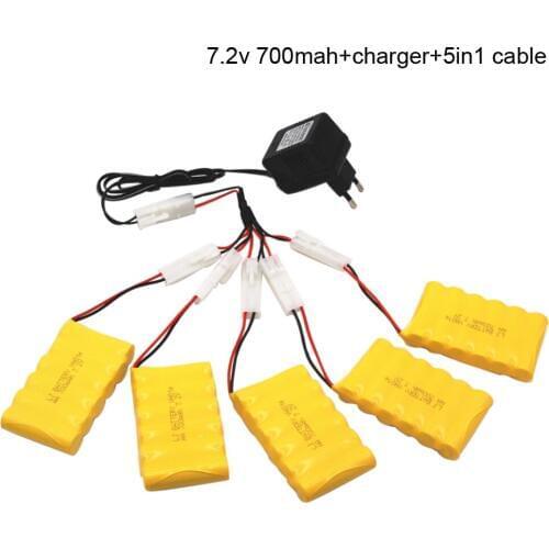7.2v 700mah AA NI-CD Battery With Charger for Telerobot boat Remote control Tank Electric toys car 7.2V L6.2-2P Plug Battery