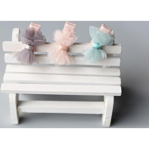 Boutique 30pcs/3C Fashion Korean Cute Mini Gauze Hair Bow Hairpins Solid Kawaii Lace Bowknot Hair Clips Headwear Accessories