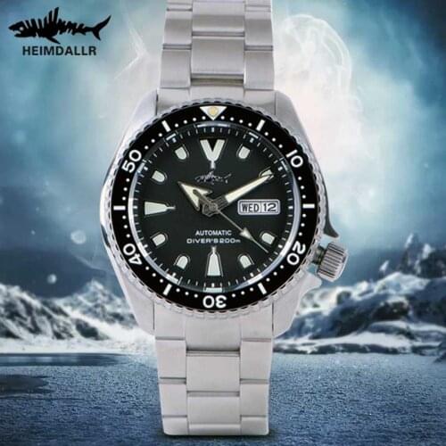 HEIMDALLR 2021 New Mens Diving Watch SKX007 Black Dial Luminous 20ATM Waterproof Japan NH36A Sapphire Crystal Automatic Watch