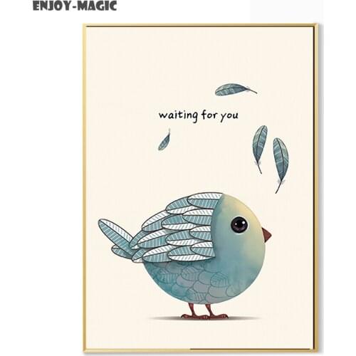 Home Decor Canvas Poster bird Feather Cartoon Home Decoration Wall Art Modern 3 Piece Oil Painting Picture Panel Print B-031