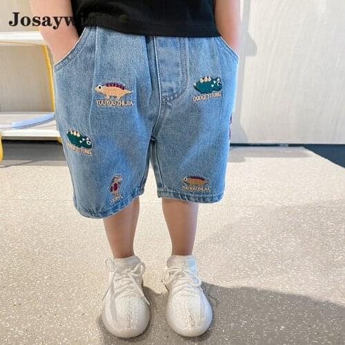 New Summer Denim Shorts For Boys Kids Fashion Short Trousers Jeans Elastic Waist Loose Children Pants Boys Denim Shorts Clothing
