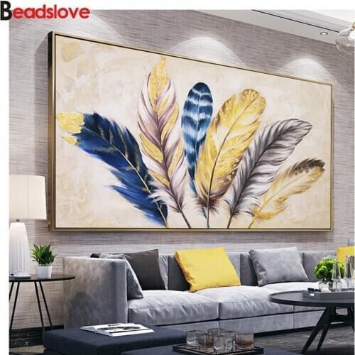 5d Diy diamond painting American style feather atmosphere full drills diamond embroidery rhinestone painting diamond mosaic
