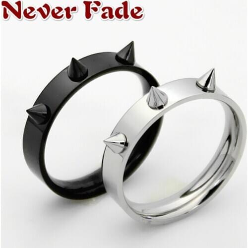 316L Never Fade Self-defense stainless steel ring punk style mens and womens thorn jewelry Joyas para hombres y mujeres