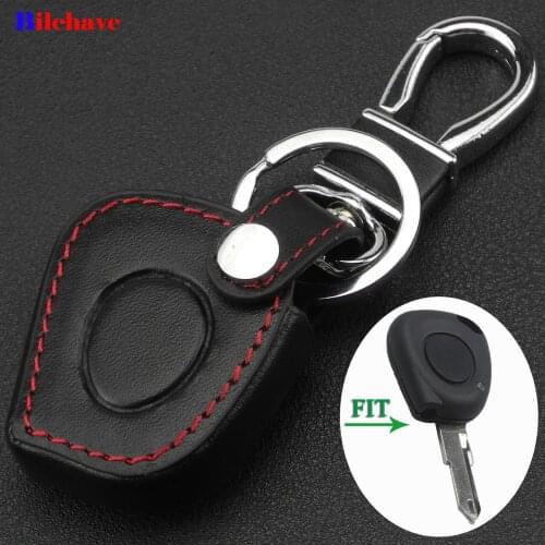 Bilchave 1 Button Remote Car Hand-stitched leather Case Cover For Renault Megane Clio Scenic IR Car-Styling Holde