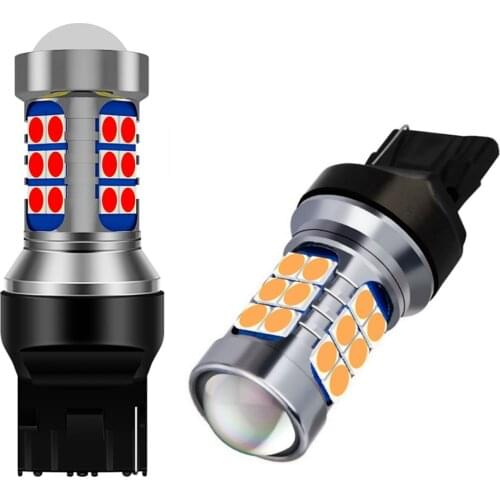 2Pcs New T20 7440 W21W WY21W Super Bright 3030 LED Car Brake Bulbs Turn Signals Auto Backup Reverse Lamp Daytime Running Lights