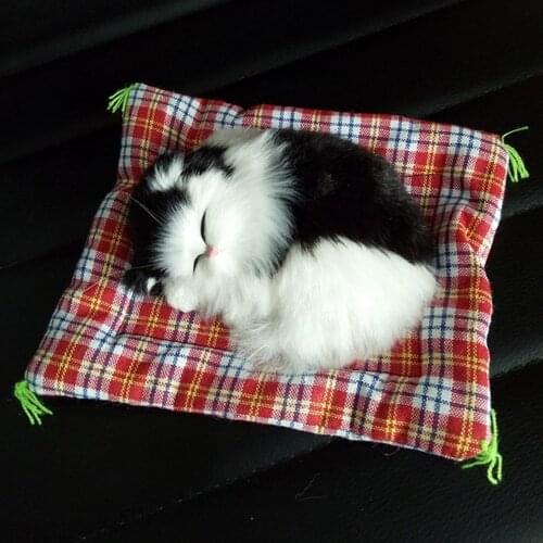 Cute Lovely Simulation Animal Cat Stuffed Toys Doll Plush Sleeping Cats Toys Kids Play rations Christmas Birthday Gift