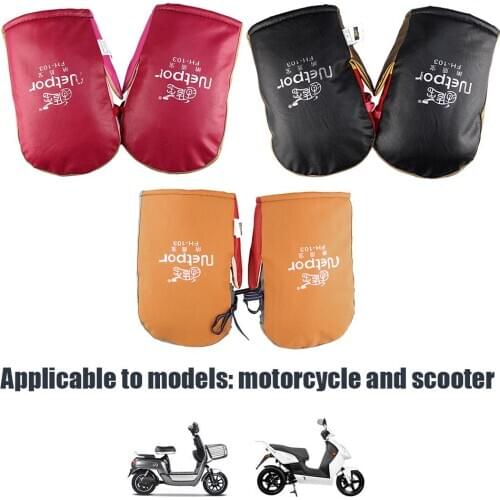 2pcs Motorcycle Handlebar Mitts Waterproof Warm Glove for Bicycle Scooter Bike Handlebar Hand Fur Muffs Gloves Mitts Winter