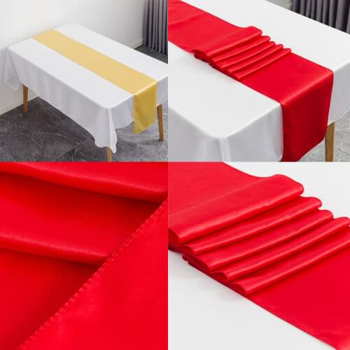 Fashion 30x275cm Satin Table Runners Modern Table Runner for Wedding Party Decoration Christmas New Year Decor for Home