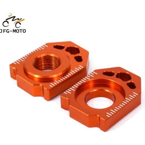Motorcycle Aluminum CNC Rear Chain Adjuster Axle Blocks For KTM SX SXF XC XCF EXC EXCF XCW XCFW 125 200 250 300 350 400 450 530