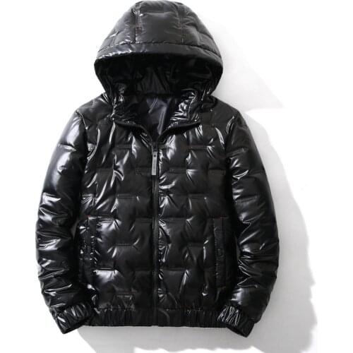 Puffer Jackets Men Winter Duck Down Jackets for Men Fashion Hooded Shining Warm Down Coats Male Outerwear Clothing JK-871