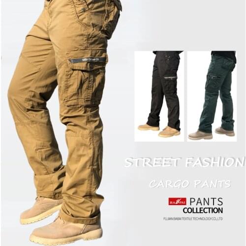 BAPAI Mens Fashion Work Pants Outdoor Wear-resistant Mountaineering Trousers Work Clothes Street Fashion Cargo Pants