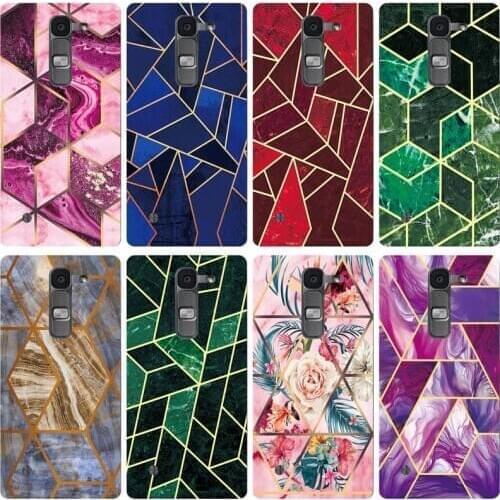 Geometric Marble Soft Phone Case For LG Stylo 2 LS775 / Stylus 2 Plus K520 Funda Glossy Colorful Silicone Phone Back Cover