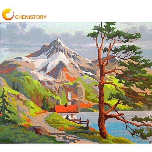 CHENISTORY Diy Pictures By Numbers Abstract Landscape Kits Painting By Number Drawing On Canvas HandPainted Home Decor Art Gift
