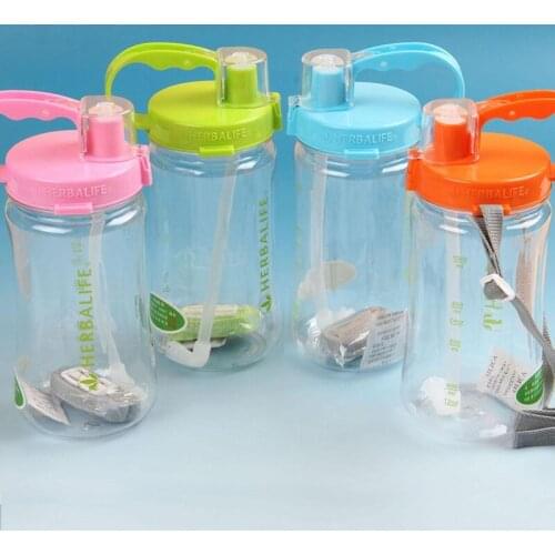 Wholesale 6 Color 1000ml 1L Big Capacity Herbalife Nutrition Portable Plastic Sports Straw Water Bottle